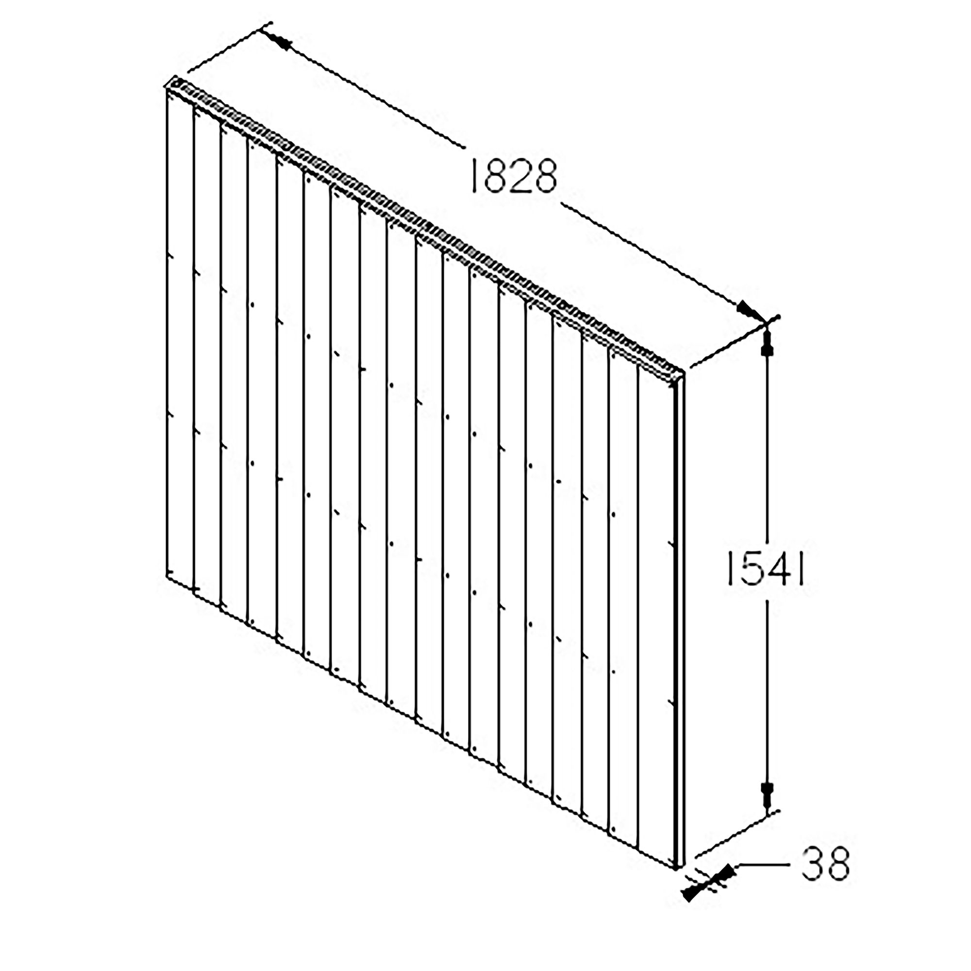 Forest Garden Traditional Feather edge Dip treated 6ft Brown Fence panel (W)1.54m (H)1.83m, Pack of 5