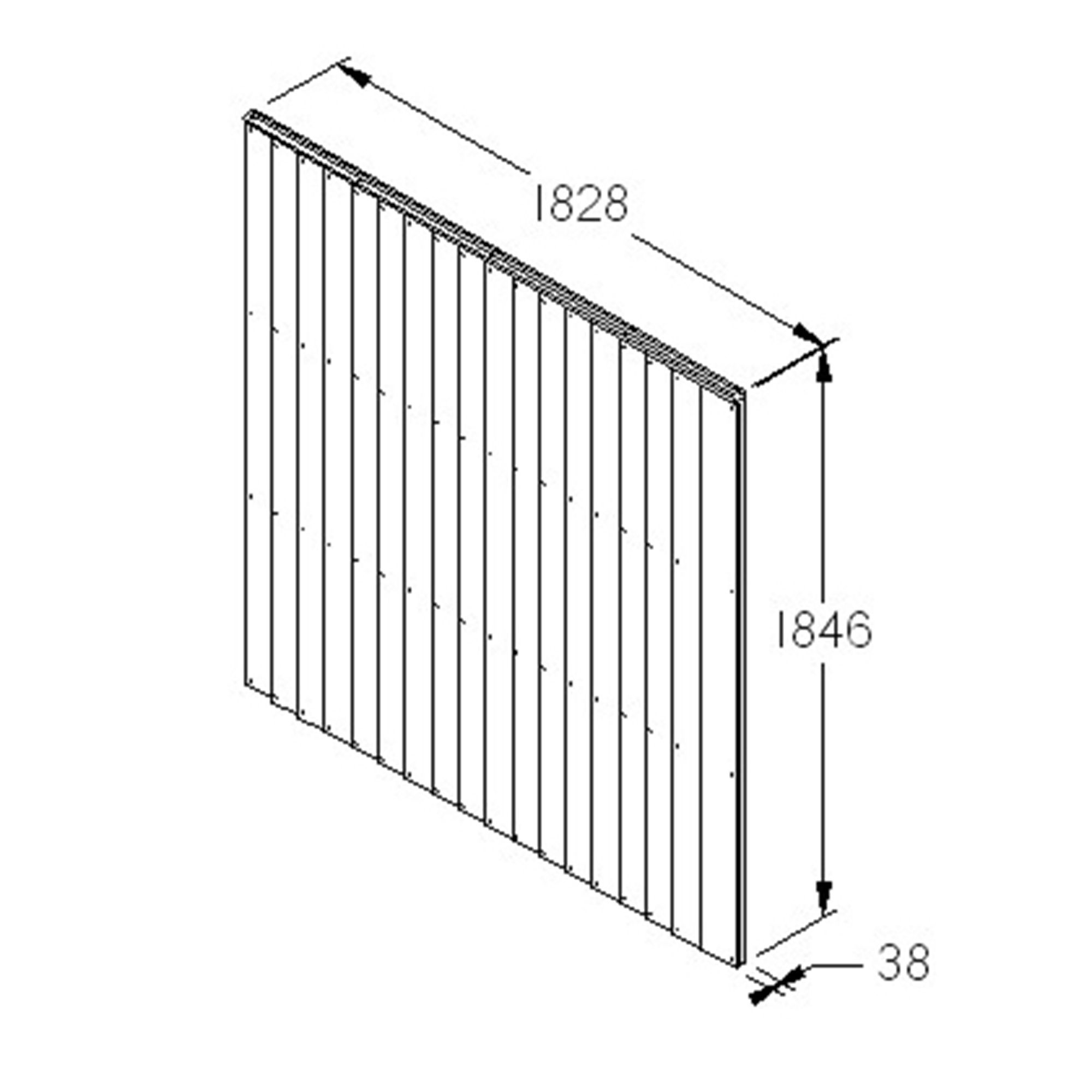 Forest Garden Traditional Feather edge Dip treated 6ft Brown Fence panel (W)1.85m (H)1.83m, Pack of 20