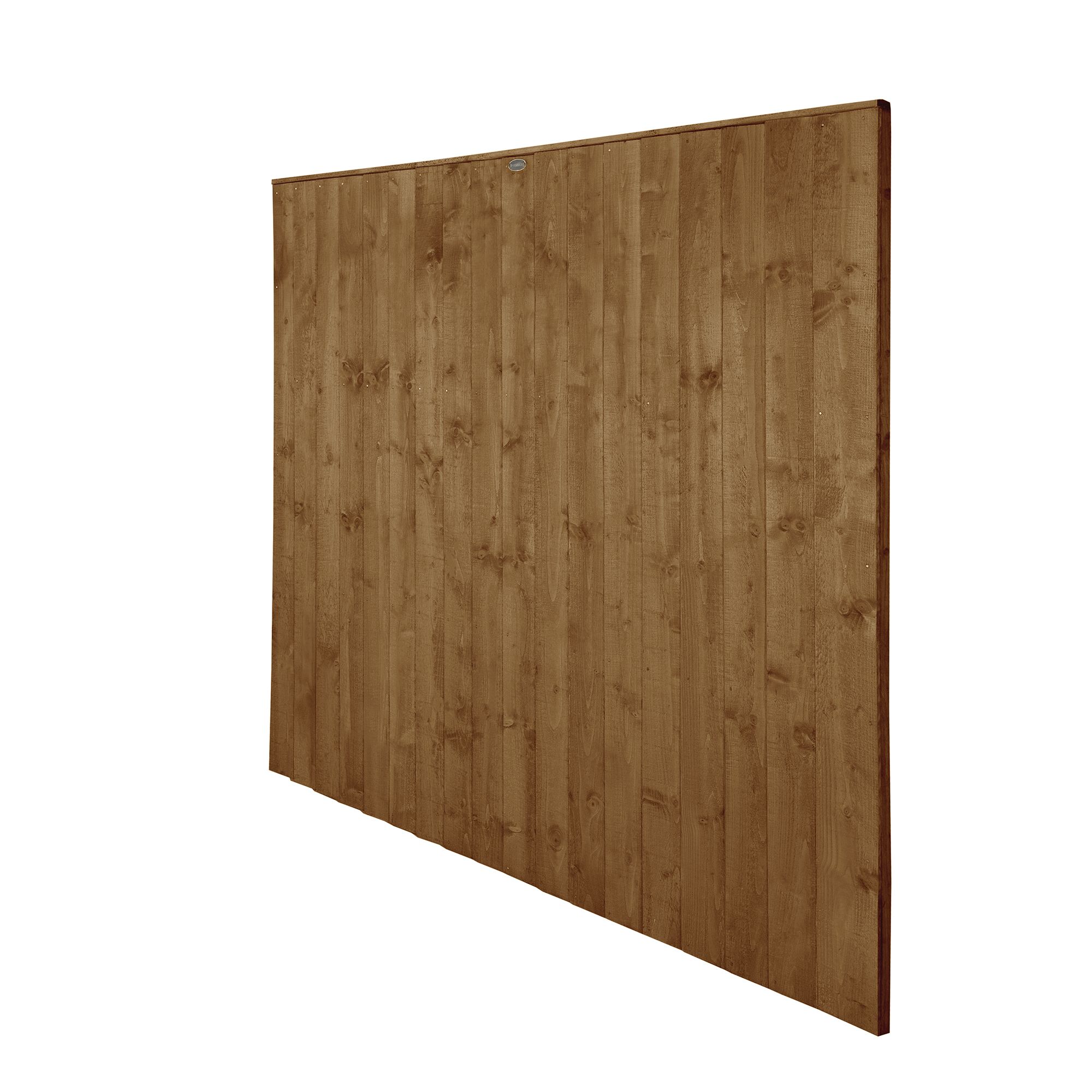 Forest Garden Traditional Feather edge Dip treated 6ft Brown Fence panel (W)1.85m (H)1.83m, Pack of 20