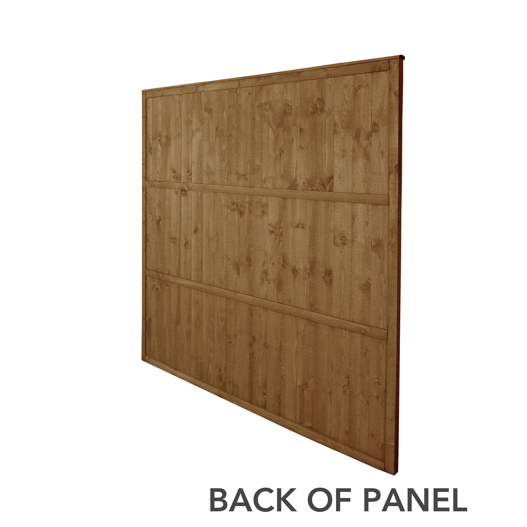 Forest Garden Traditional Feather edge Dip treated 6ft Brown Fence panel (W)1.85m (H)1.83m, Pack of 20