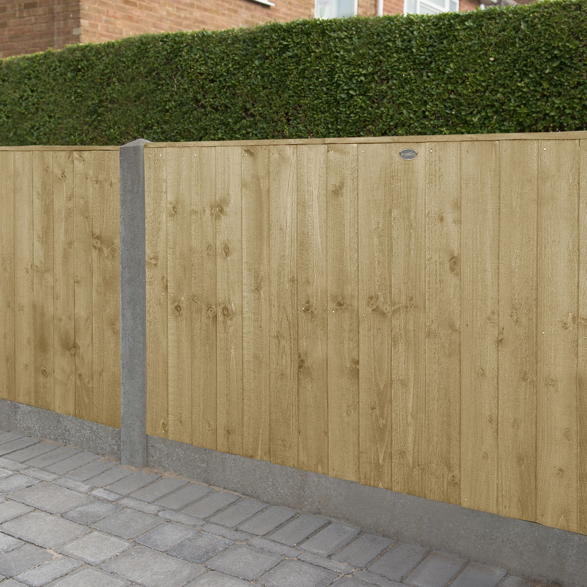 Forest Garden Traditional Feather edge Pressure treated 6ft Brown Fence panel (W)0.93m (H)1.83m, Pack of 5