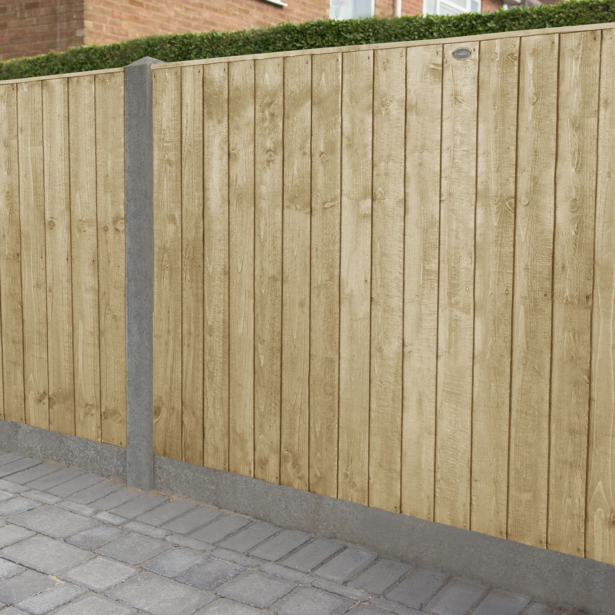 Forest Garden Traditional Feather edge Pressure treated 6ft Brown Fence panel (W)1.23m (H)1.83m, Pack of 5