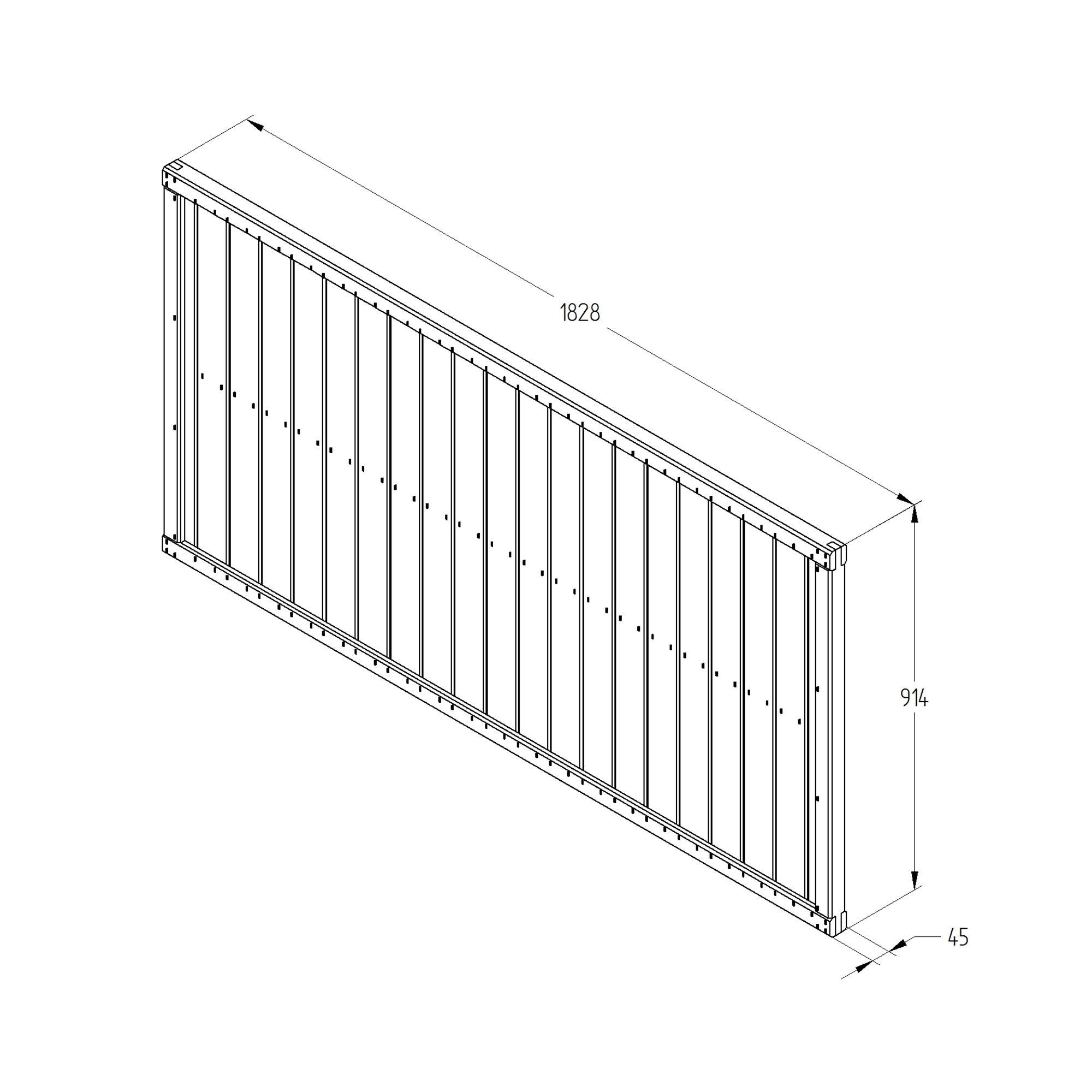 Forest Garden Traditional Tongue & groove 6ft Fence panel (W)0.91m (H)1.83m, Pack of 3