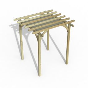 Forest Garden Ultima Cream Square Pergola & decking kit (H) 2.4m x (W) 2.4m - Canopy included