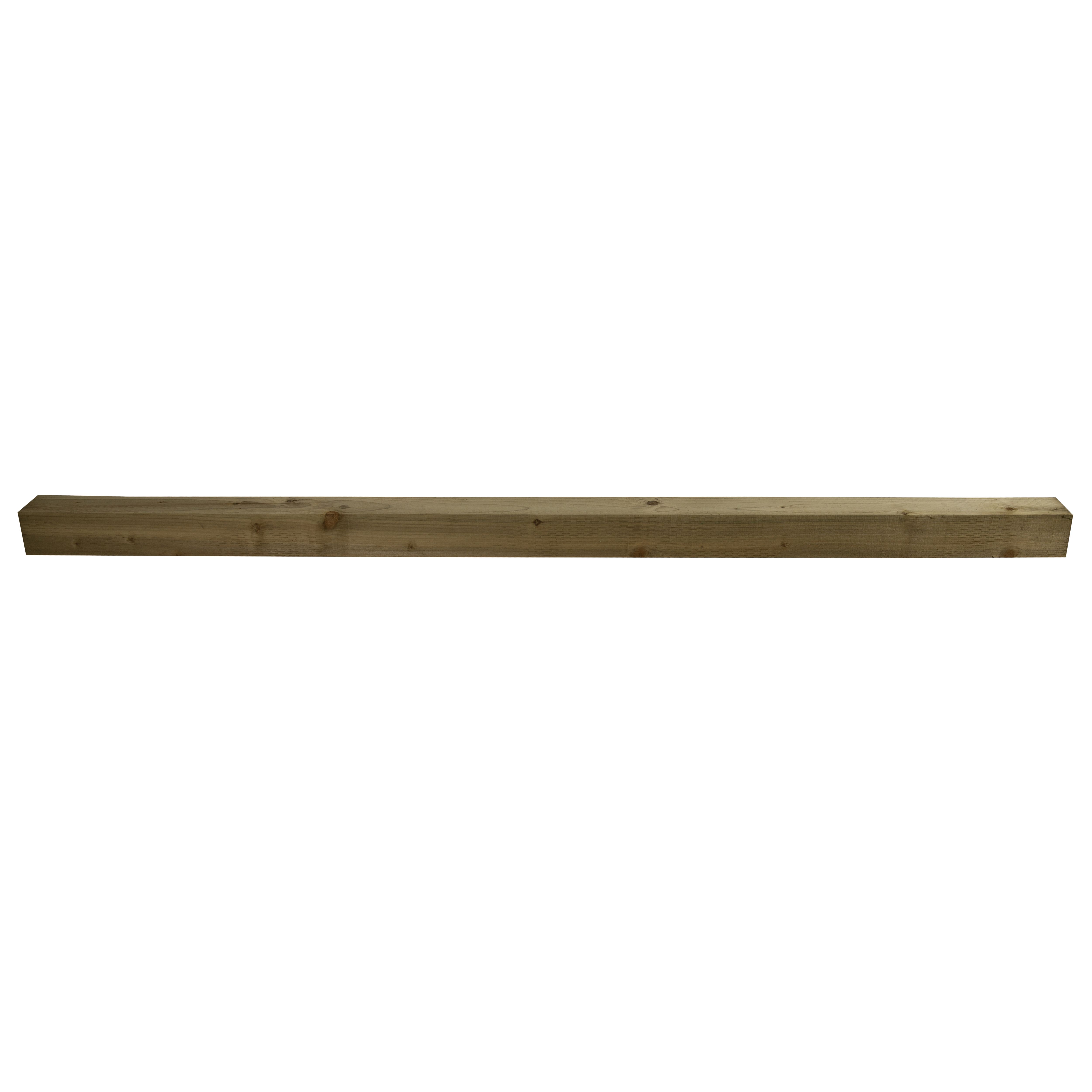 Forest Garden Unslotted Square Timber Fence post (H)2.4m (W)100mm
