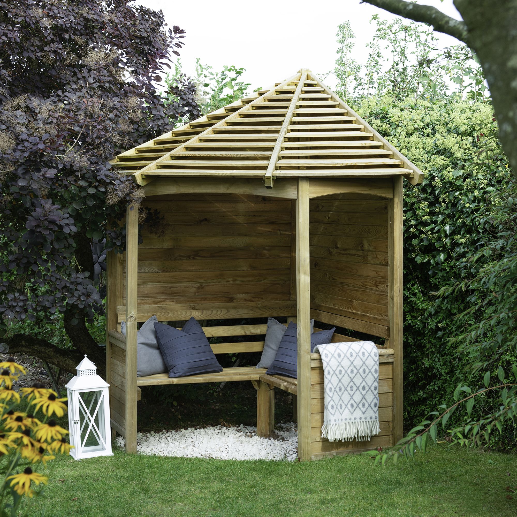 Forest Garden Venetian Corner Arbour H 2500mm W 2330mm D