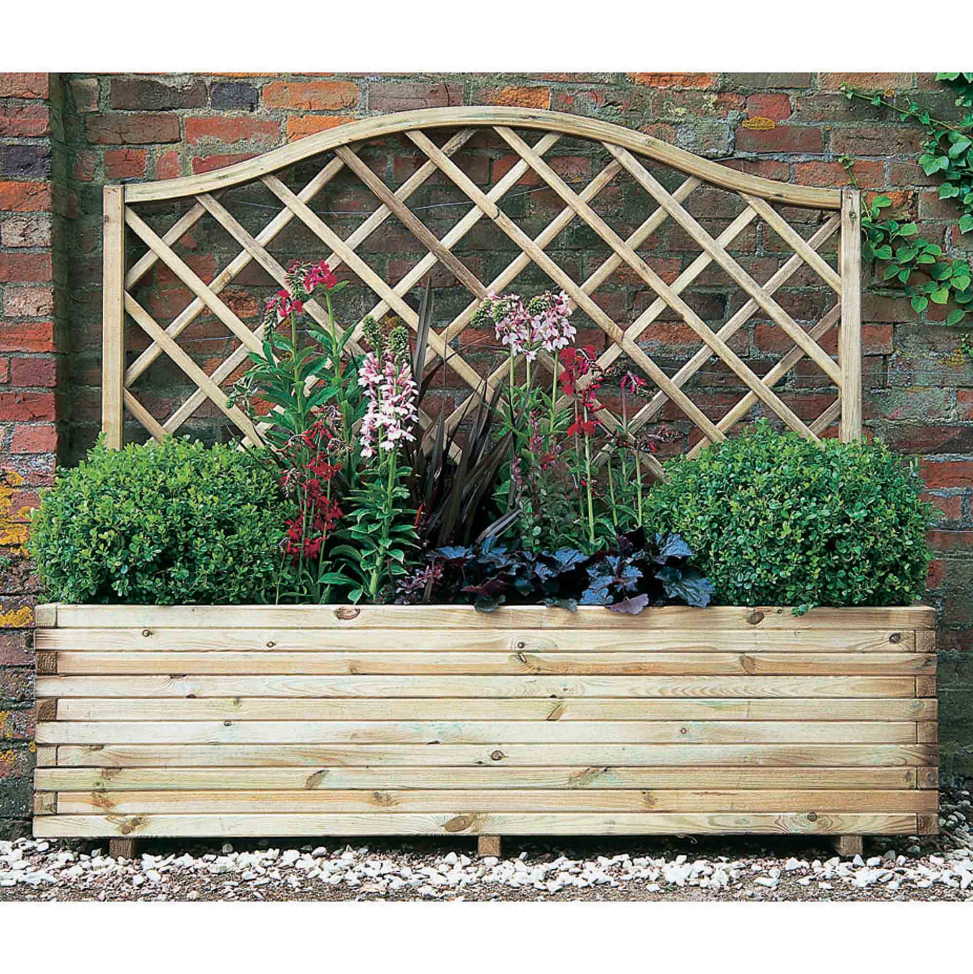 Forest Garden Venice 404L Natural Timber Wooden Rectangular Planter (H ...