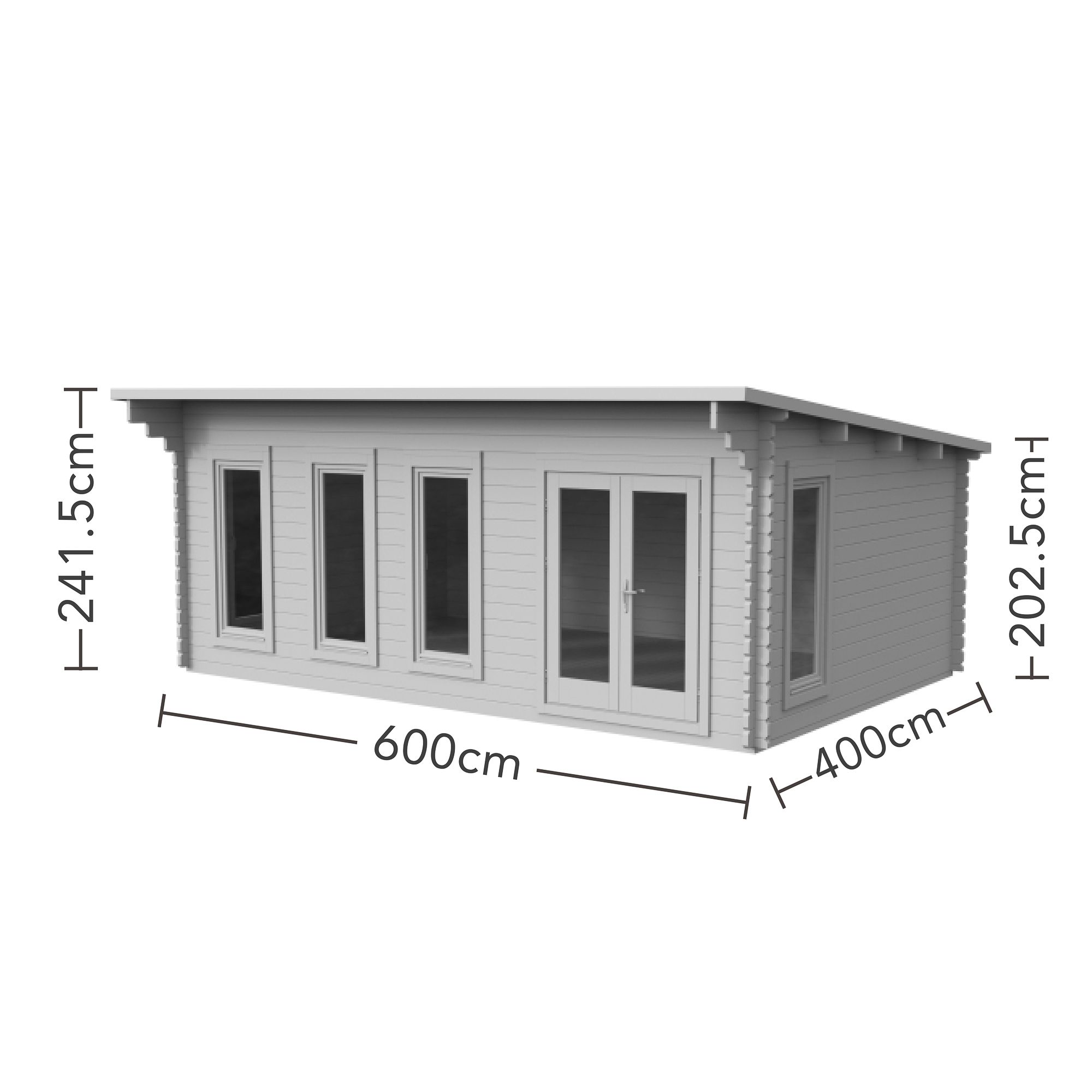 Forest Garden Wolverley 6x4 ft Toughened glass with Double door Pent Wooden Cabin - Assembly service included
