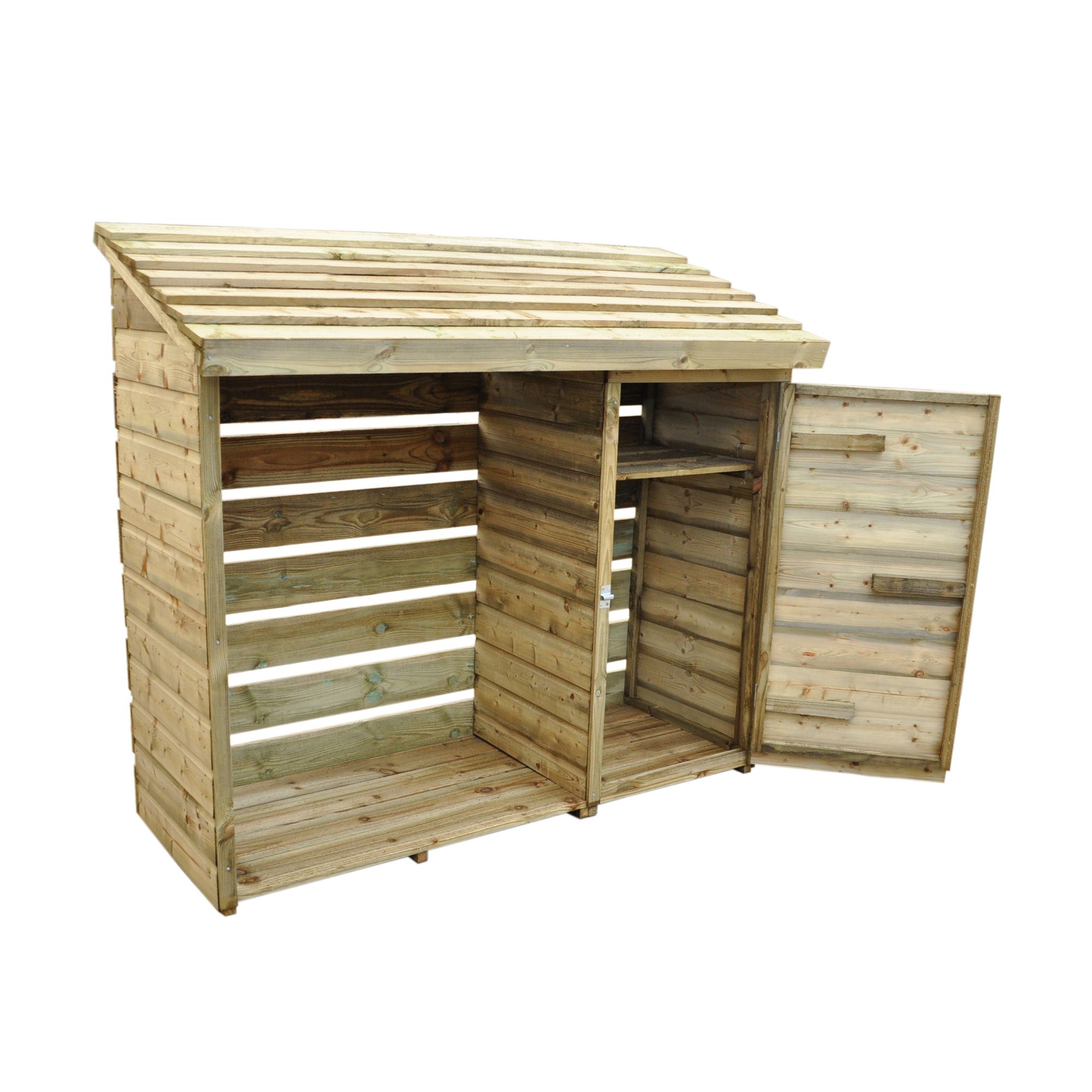 Forest Garden Wooden 6x2 ft Pent Log store