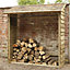 Forest Garden Wooden 6x2 ft Pent Wall log store