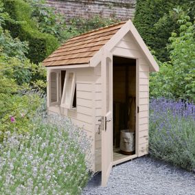 Forest Retreat 6X4 Apex Pressure treated Overlap Cream Shed with floor - Assembly service included