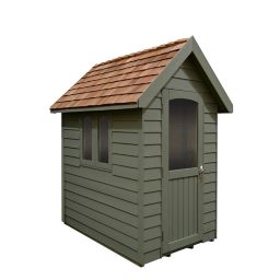 Forest Retreat 6X4 Apex Pressure treated Overlap Green Shed with floor - Assembly service included
