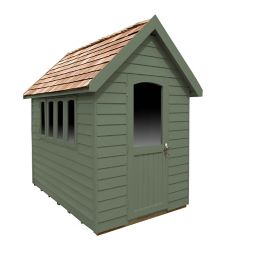 Forest Retreat 8x5 Apex Pressure treated Overlap Green Shed with floor - Assembly service included