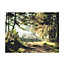 Forest walk Brown & green Canvas art (H)600mm (W)800mm