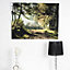 Forest walk Brown & green Canvas art (H)60cm x (W)80cm