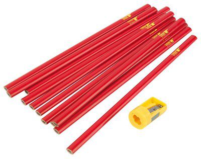 Forge Steel Red Carpenter Pencil, Pack of 12