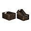 Form Black Wood Storage basket (H)63cm (W)32cm, Pack of 3