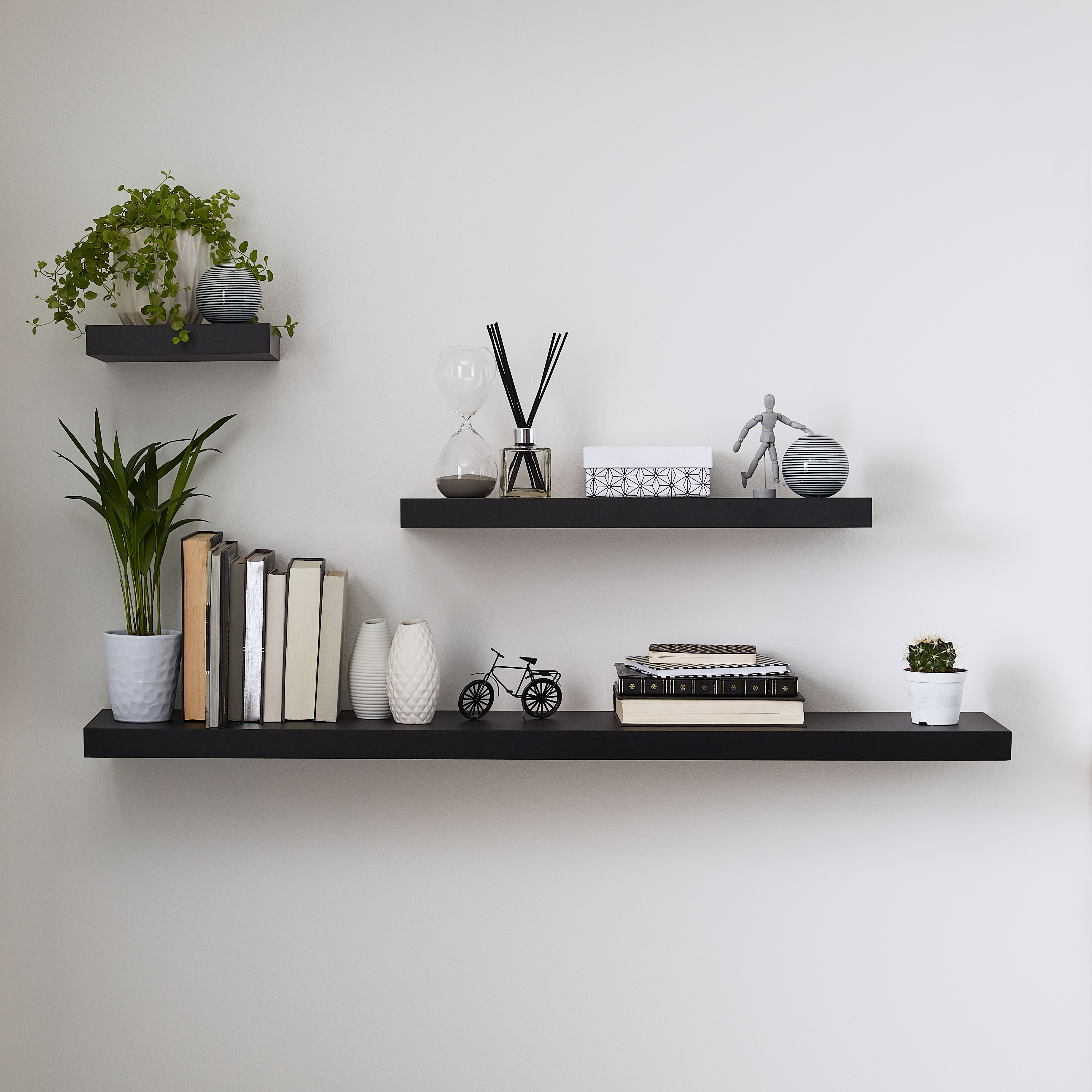 Form Cusko Black Floating shelf (L)300mm (D)235mm | DIY at B&Q