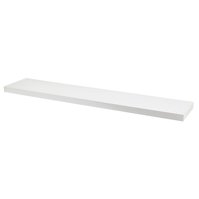 Form Cusko Gloss white Floating shelf (L)1180mm (D)235mm | DIY at B&Q