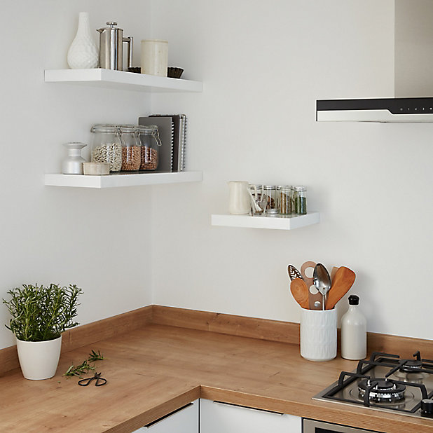 Form Cusko Gloss White Floating Shelf, White Floating Shelves Kitchen