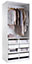 Form Darwin Modular White Tall Wardrobe cabinet (H)2356mm (W)1000mm (D)566mm