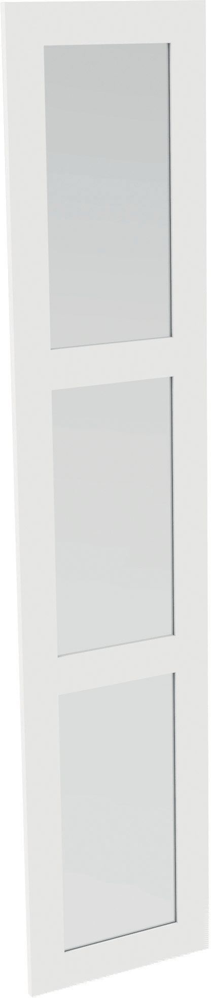 Form Darwin Shaker White Glass Wardrobe door (H)2356mm (W)500mm