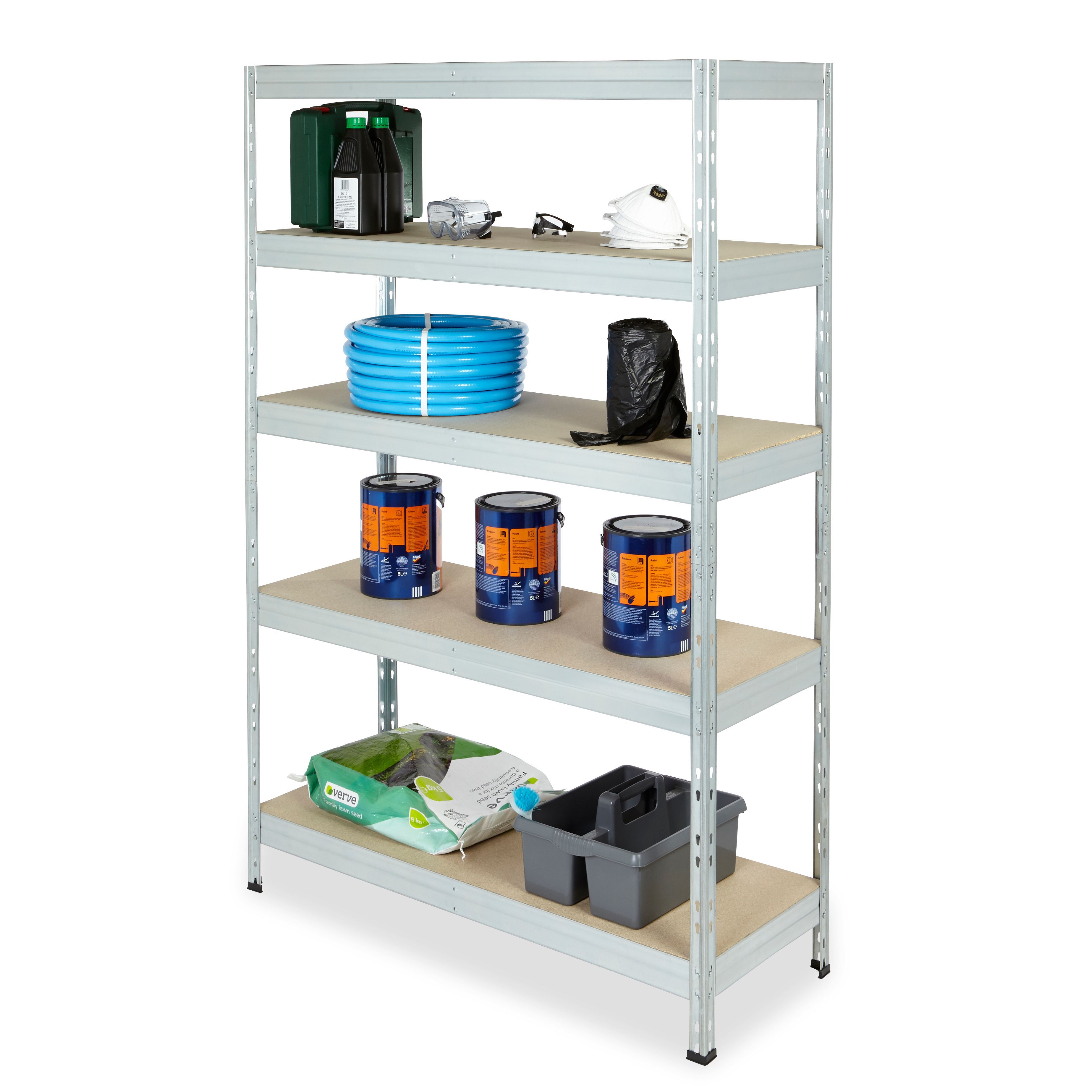 Garage Shelving Unit - 1800mm H X 900mm W X 450mm D | With 8 Of 45ltr WHAM BAM Storage Boxes