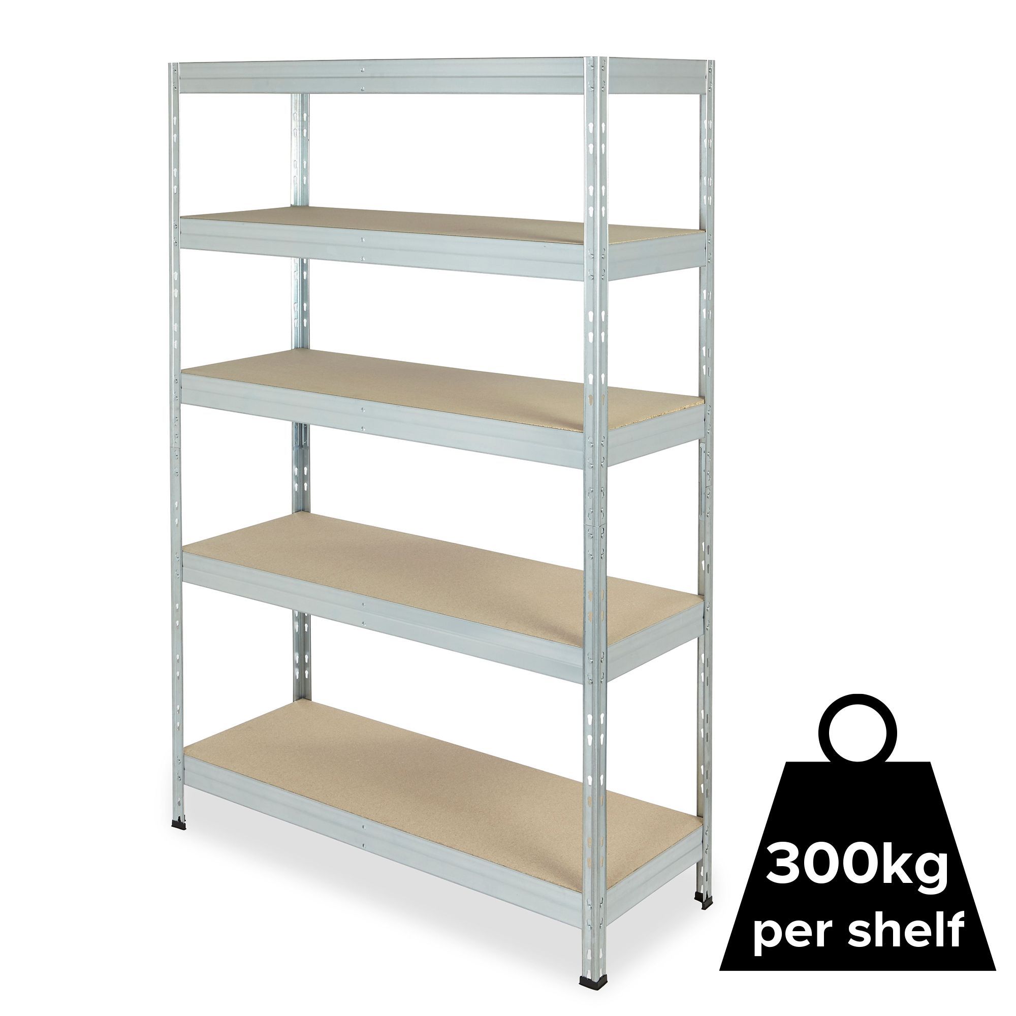 Form Exa 5 shelf HDF & steel Shelving unit (H)1800mm (W)1200mm (D)450mm