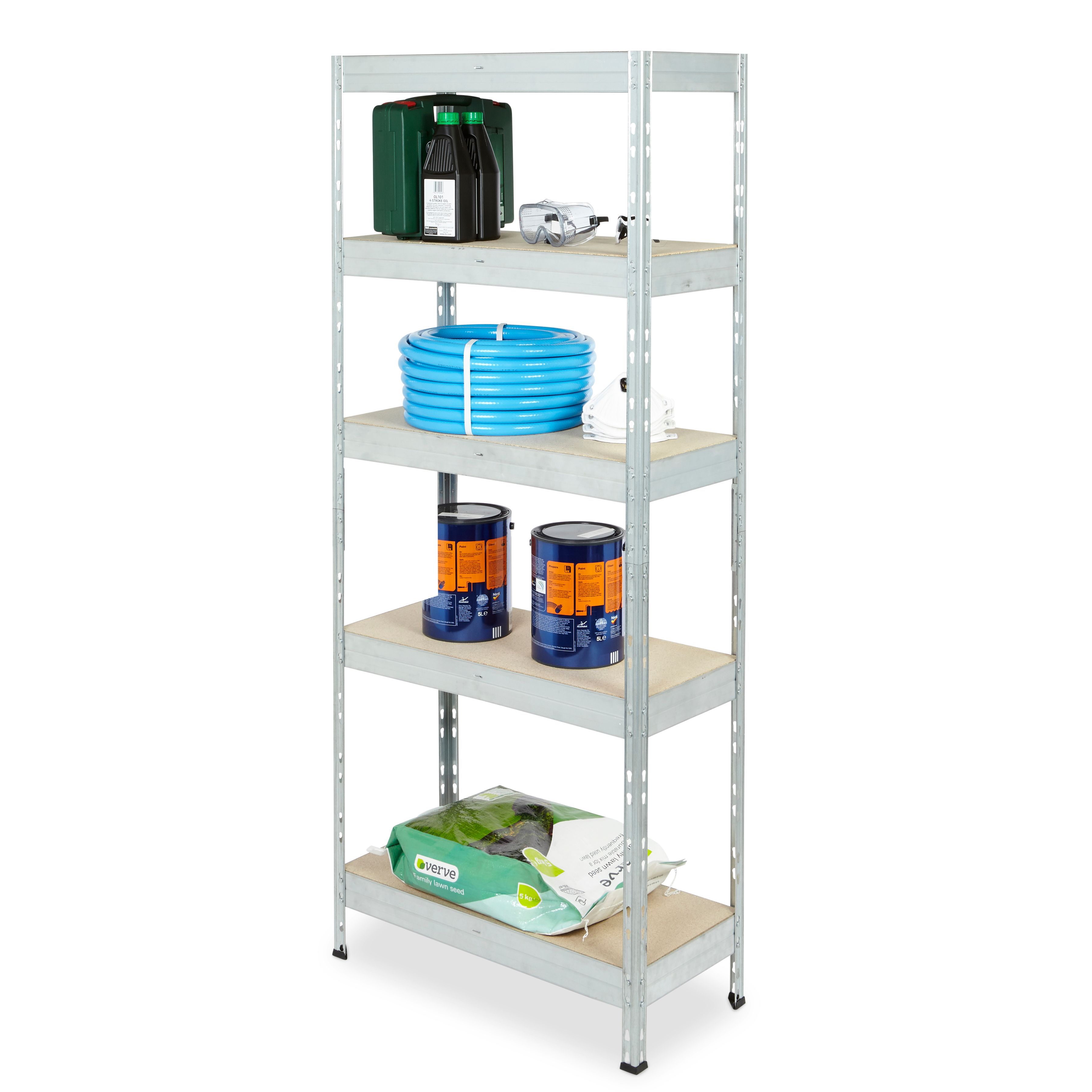 Form Exa 5 shelf HDF & steel Shelving unit (H)1800mm (W)750mm (D)350mm