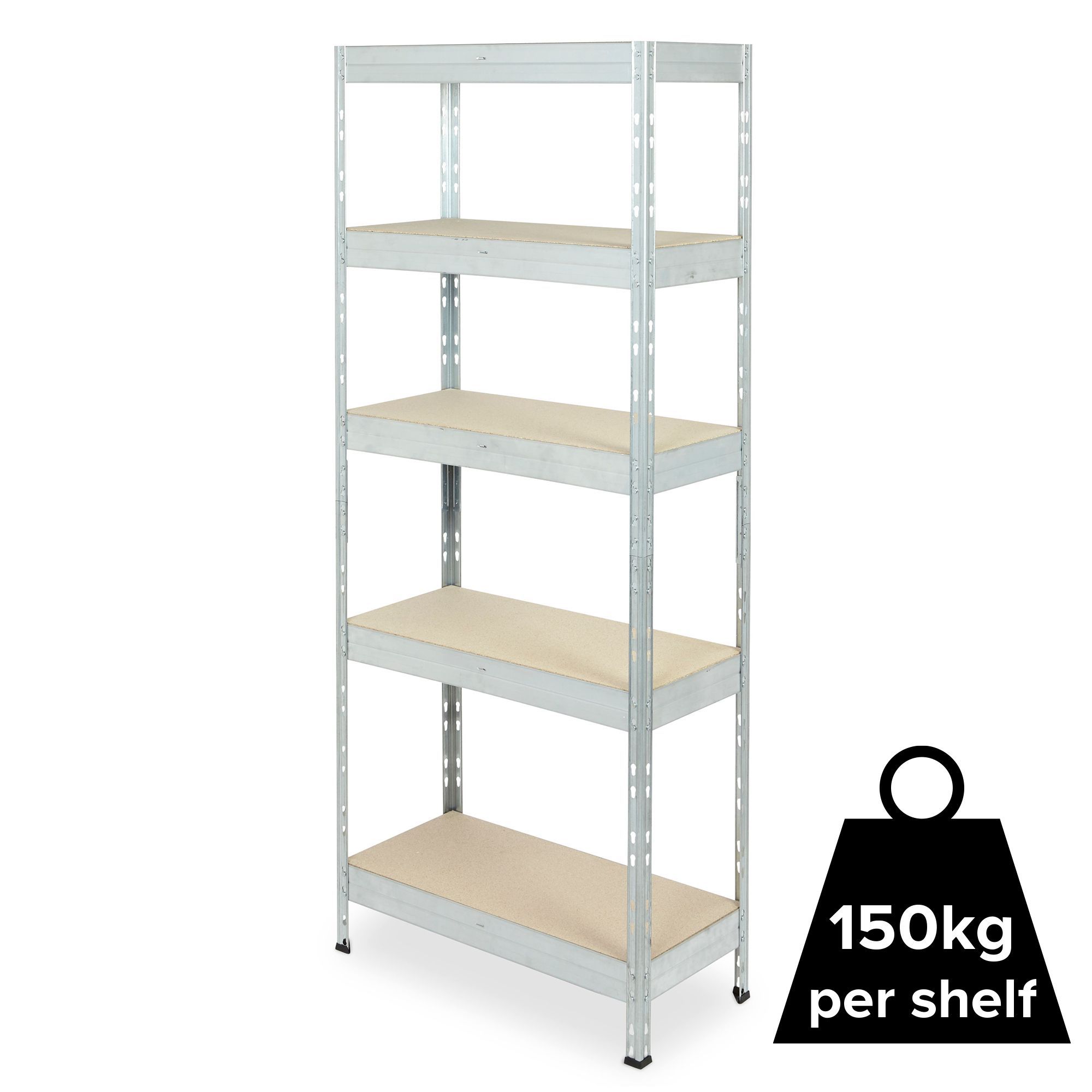 Form Exa 5 shelf HDF & steel Shelving unit (H)1800mm (W)750mm (D)350mm