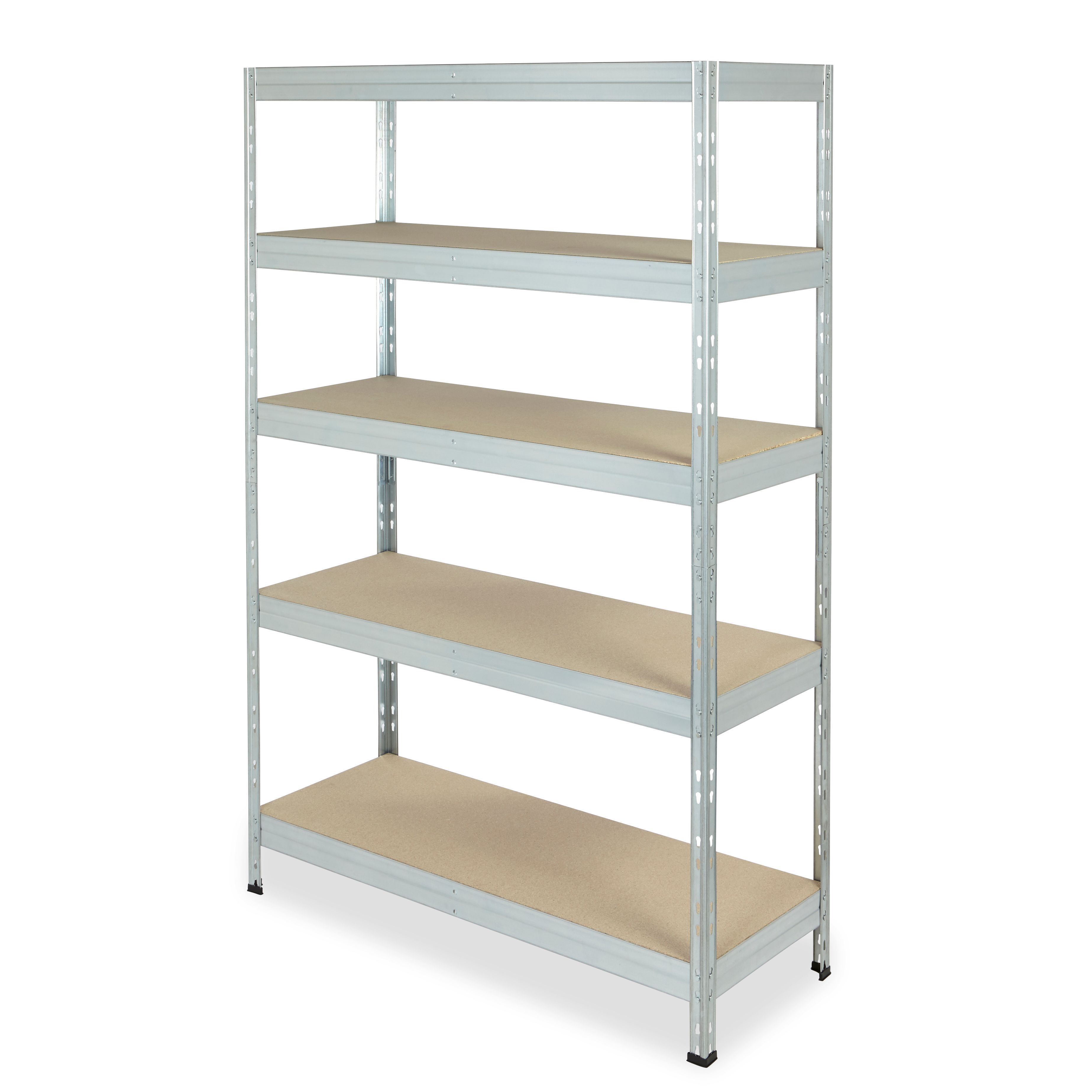Form Exa Grey 5 shelf HDF & steel Shelving unit (H)1800mm (W)1200mm
