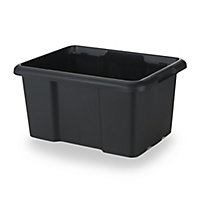 Form Fitty Black 14L Plastic Stackable Storage box