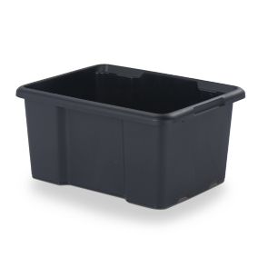 Form Fitty Black 26L Plastic Stackable Storage box