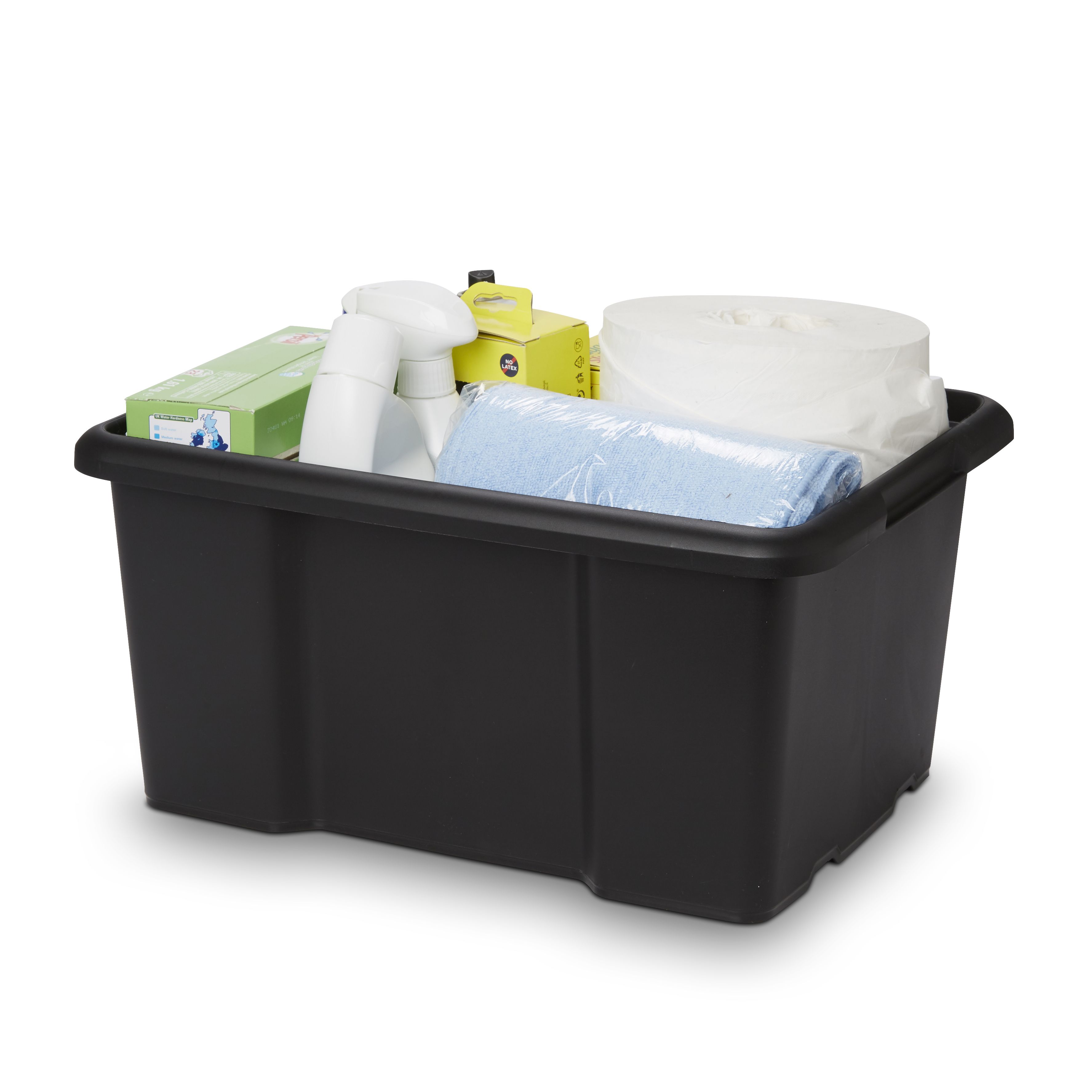 Form Fitty Black 26L Stackable Storage box, Pack of 10