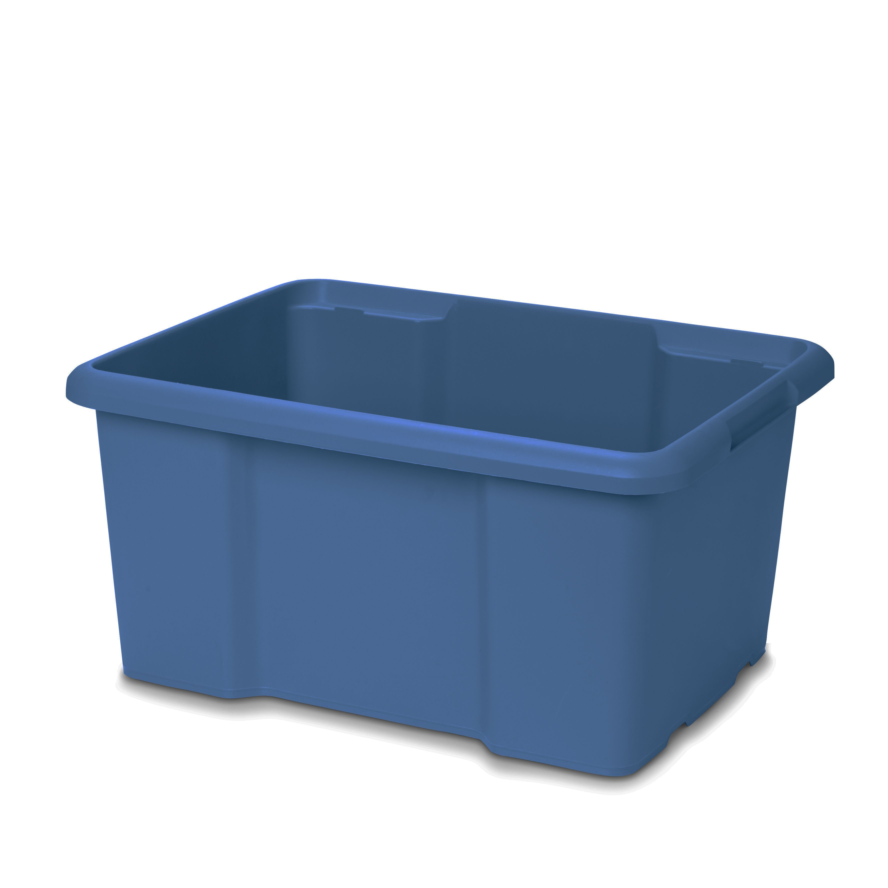 Form Fitty Blue 26L Plastic Stackable Storage box DIY at B Q