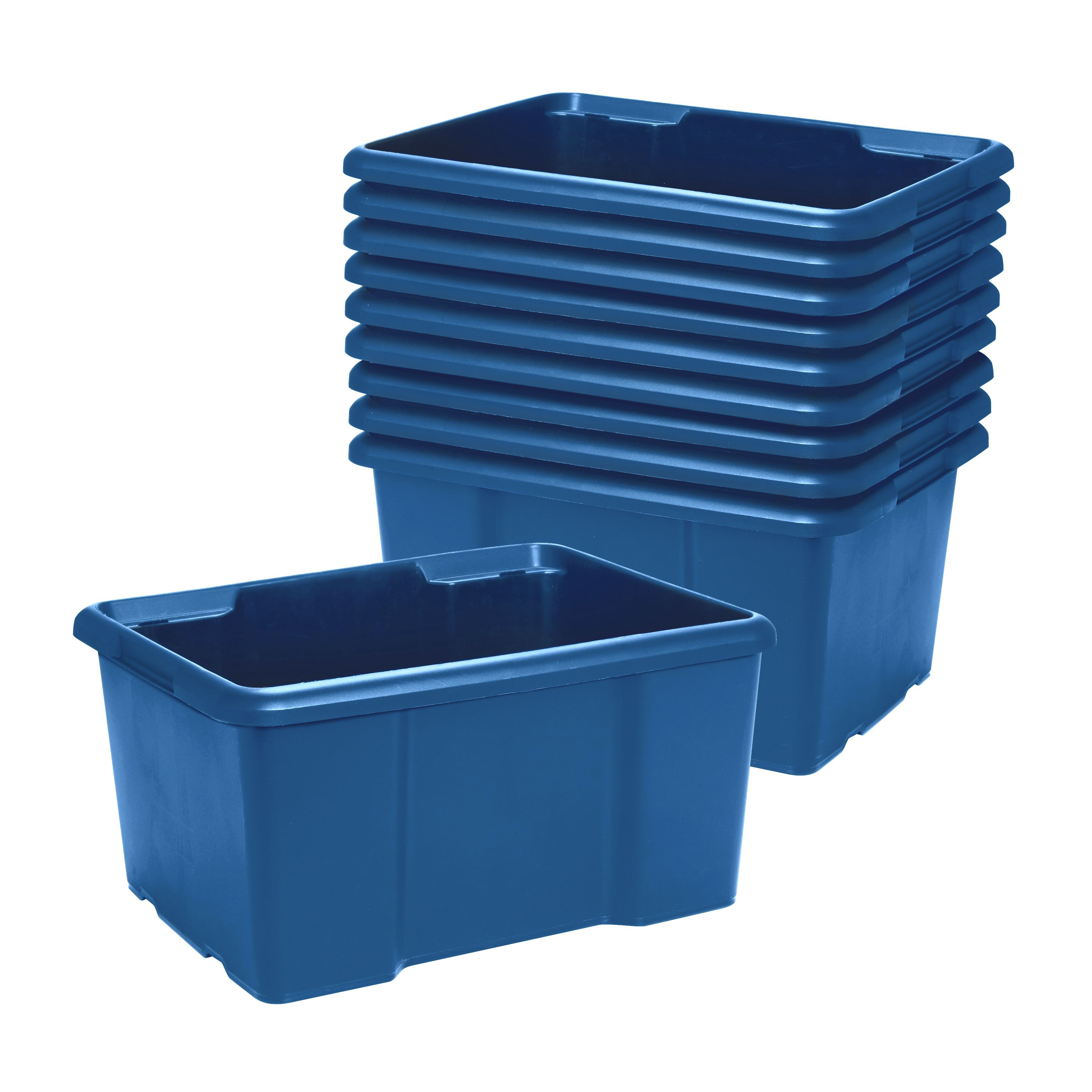 Form Fitty Blue 26L Stackable Storage box, Pack of 10