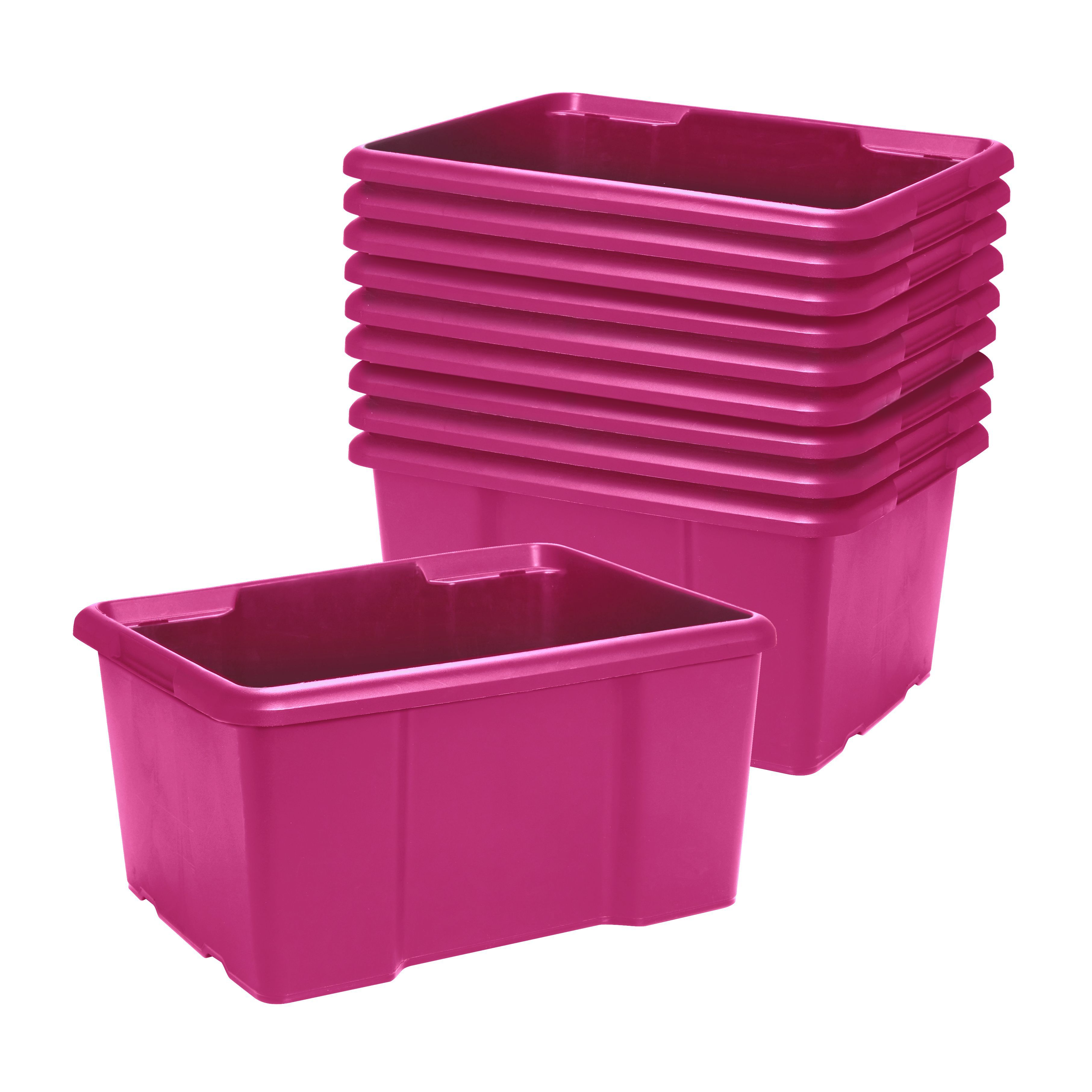 Form Fitty Pink 26L Stackable Storage box, Pack of 10