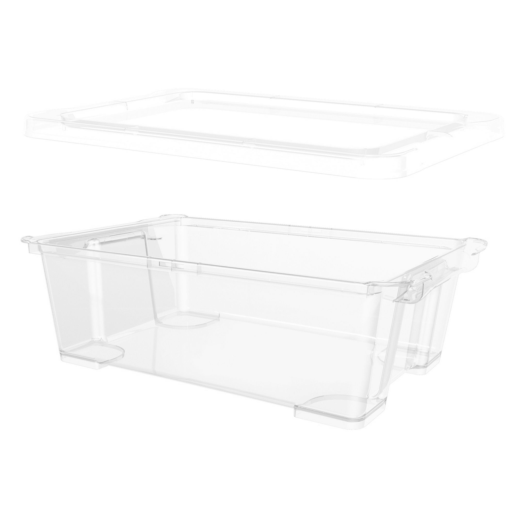 Form Kaze Clear 10L Plastic Stackable Storage box & Lid, Set of 4
