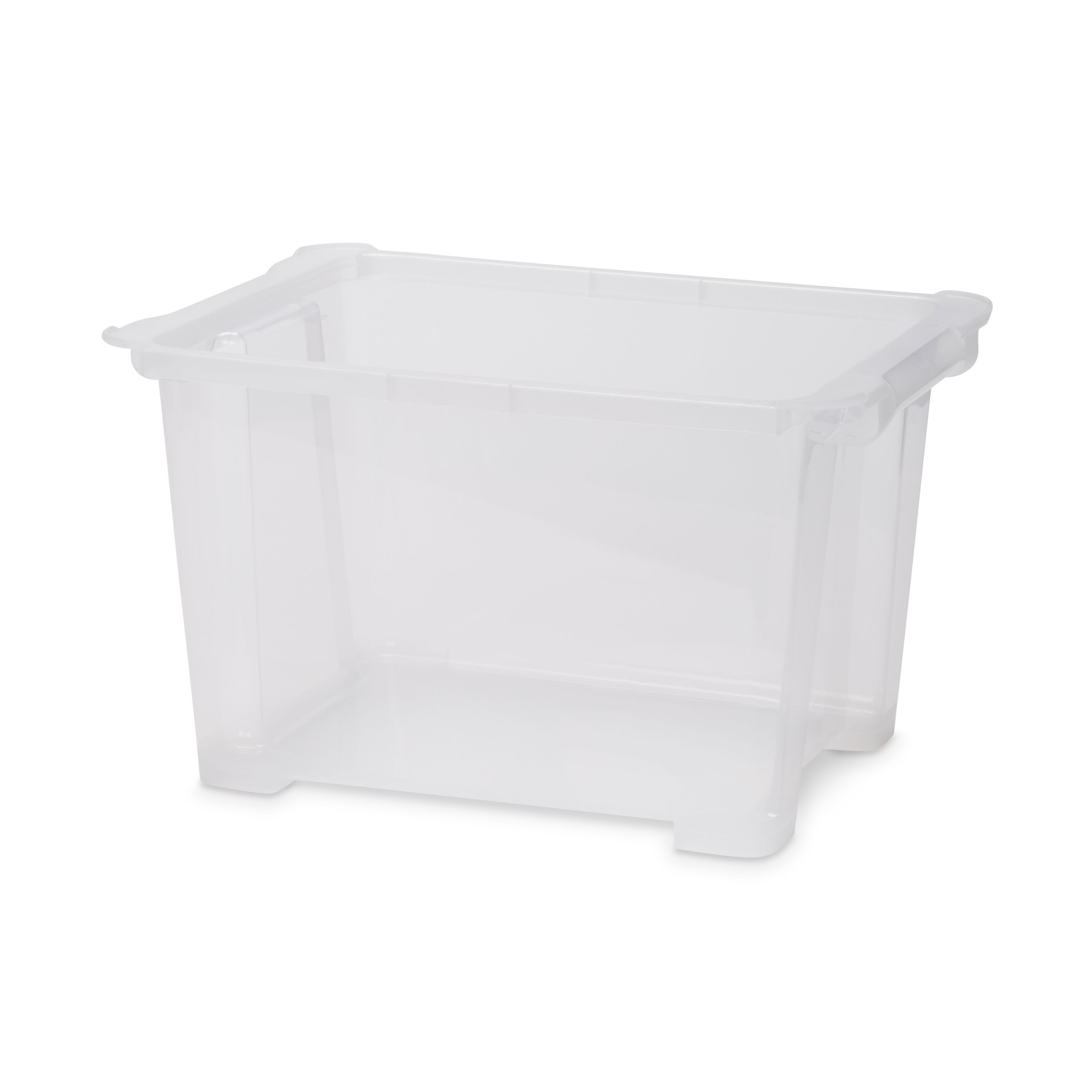 Form Kaze Clear 15L Small Plastic Stackable Storage box with Lid, Pack of 3