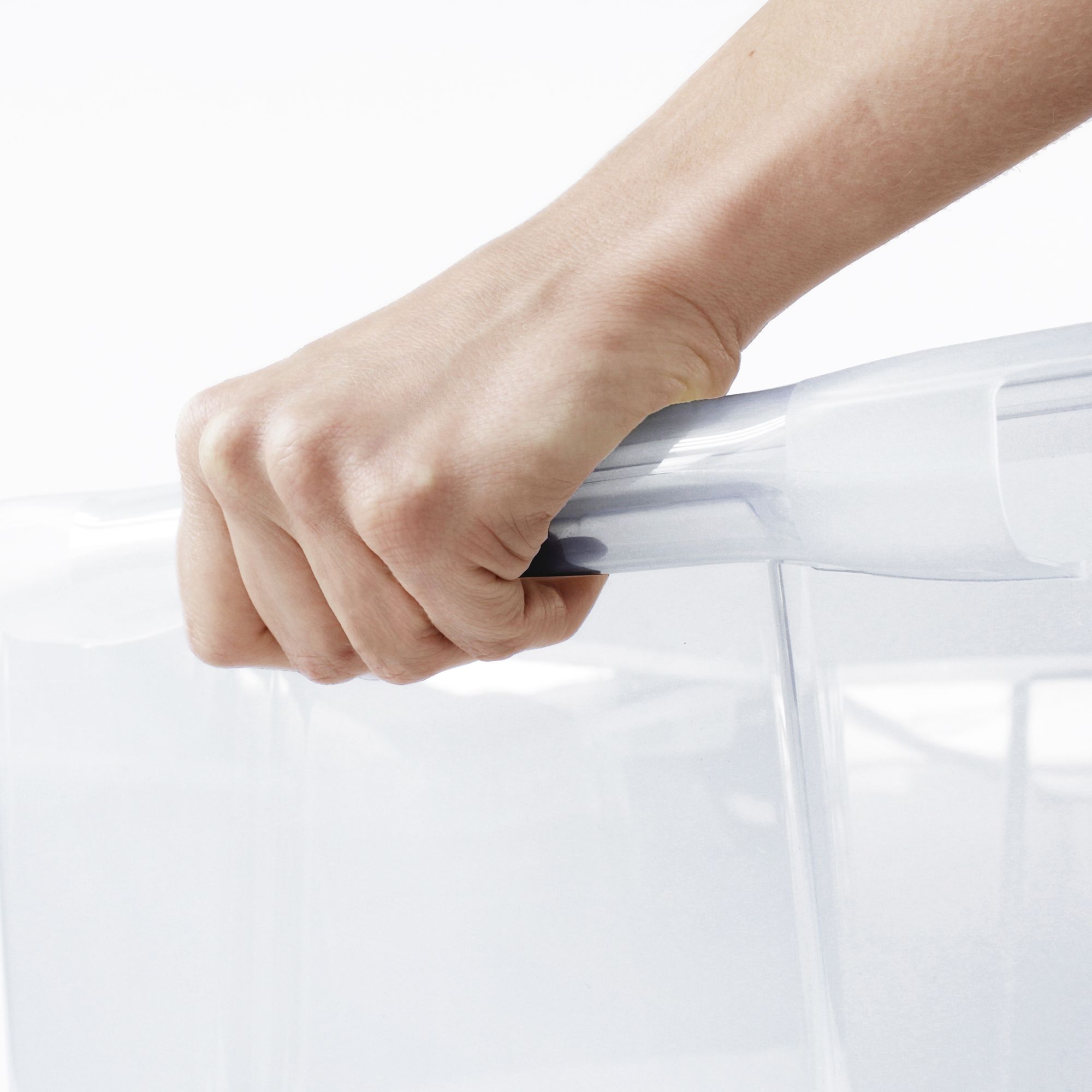 Form Kaze Clear 15L Small Plastic Stackable Storage box with Lid, Pack of 3