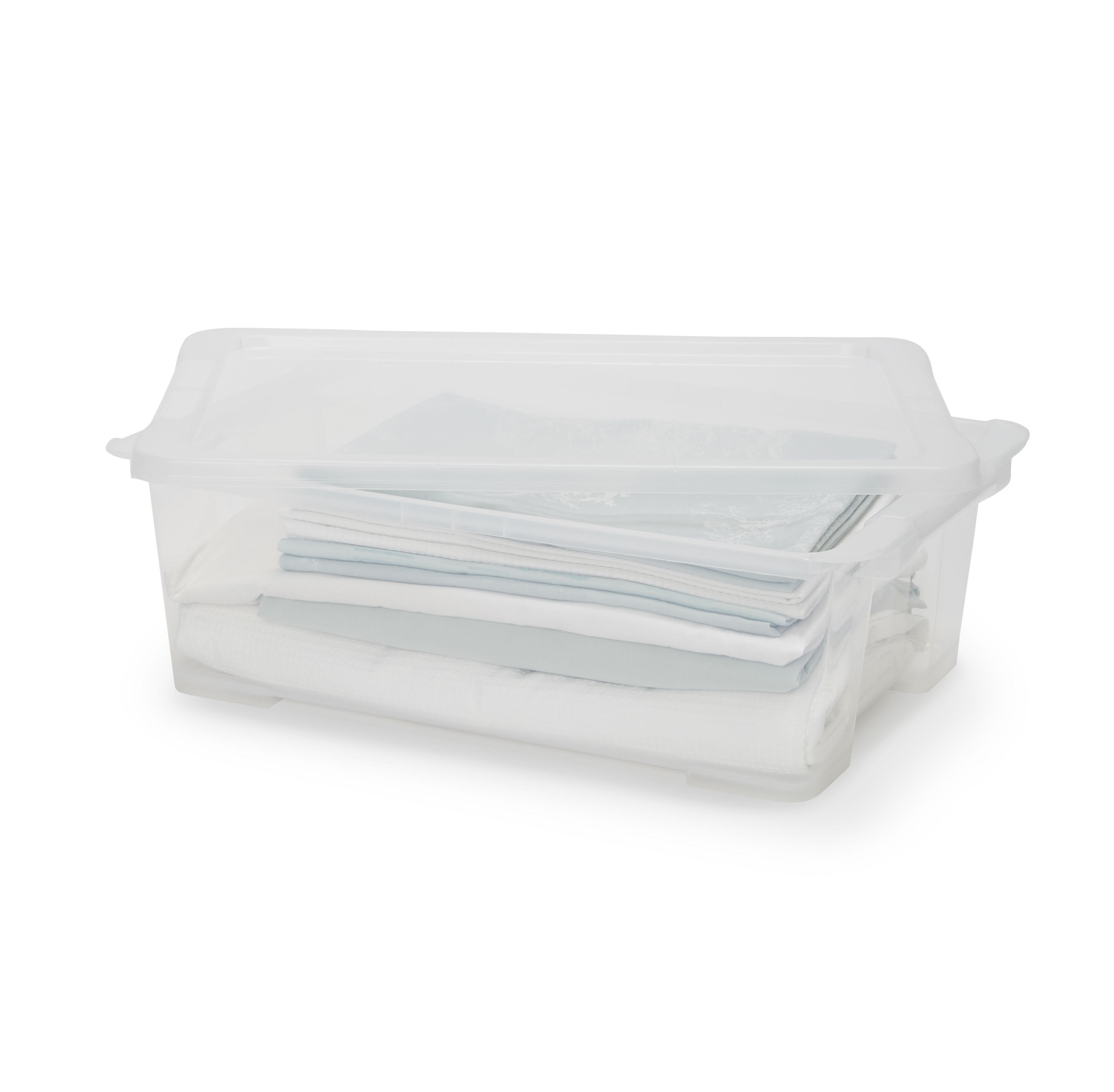 Form Kaze Clear 29L Plastic Stackable Storage box & Lid, Pack of 3