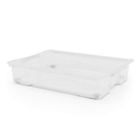 Form Kaze Clear 50L Plastic Stackable Wheeled Storage box & Lid, Pack of 2