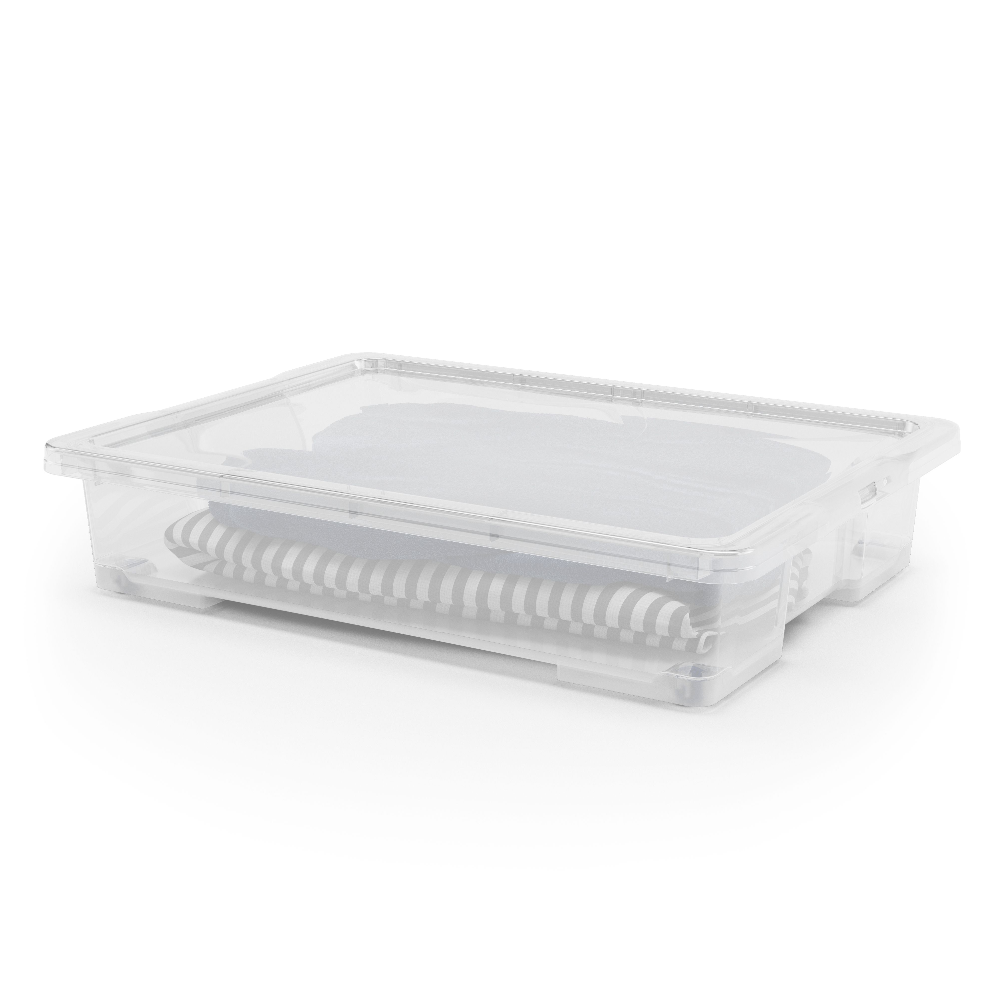 Form Kaze Clear 50L XL Plastic Nesting Storage box with Lid, Pack of 3