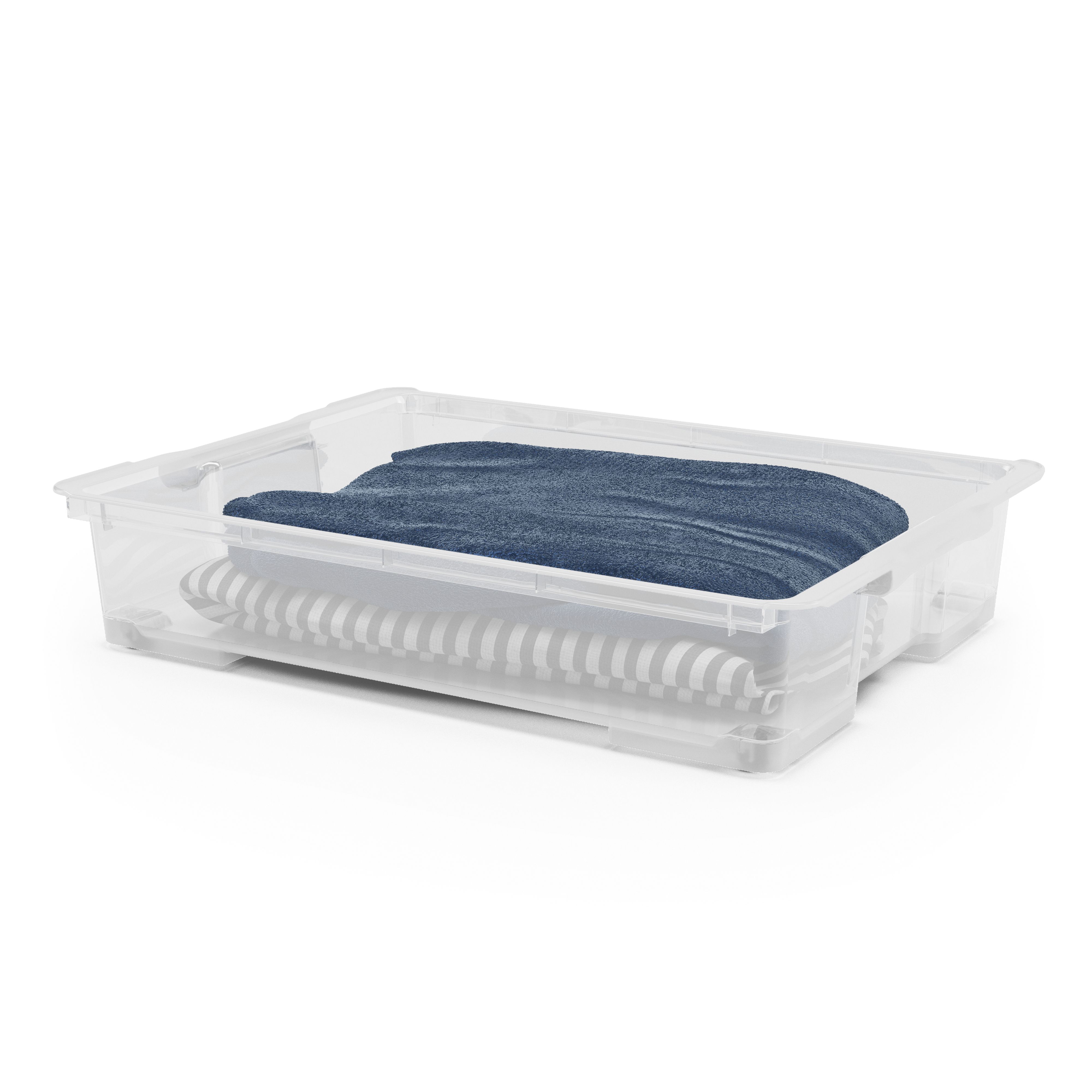 Form Kaze Clear 50L XL Plastic Nesting Storage box with Lid, Pack of 3
