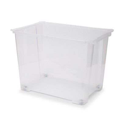 Form Kaze Clear 63L XXL Plastic Stackable Storage box & Lid, Pack of 3
