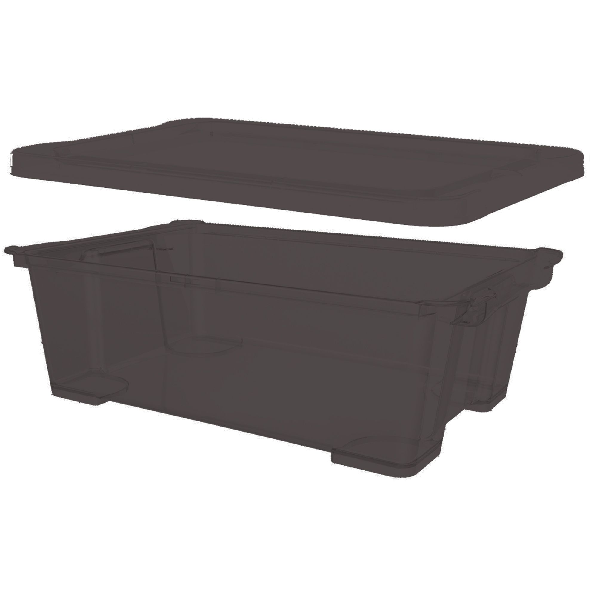 Form Kaze Grey 10L Plastic Stackable Storage box & Lid, Set of 4