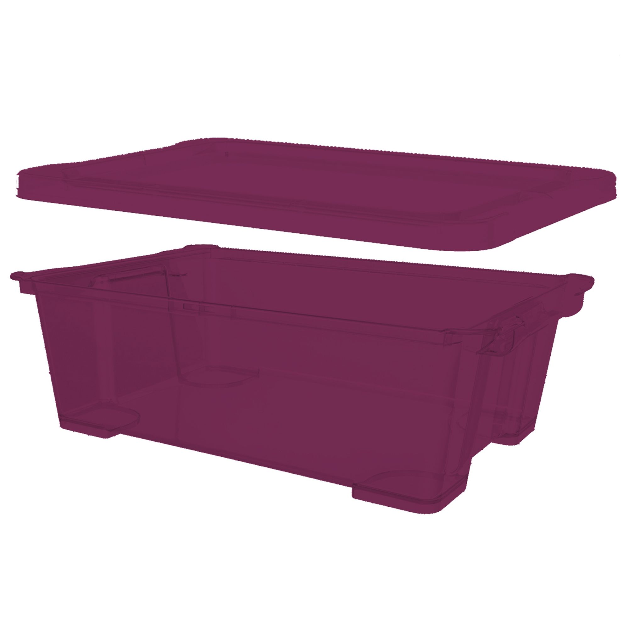 Form Kaze Pink 10L Plastic Stackable Storage box & Lid, Set of 4