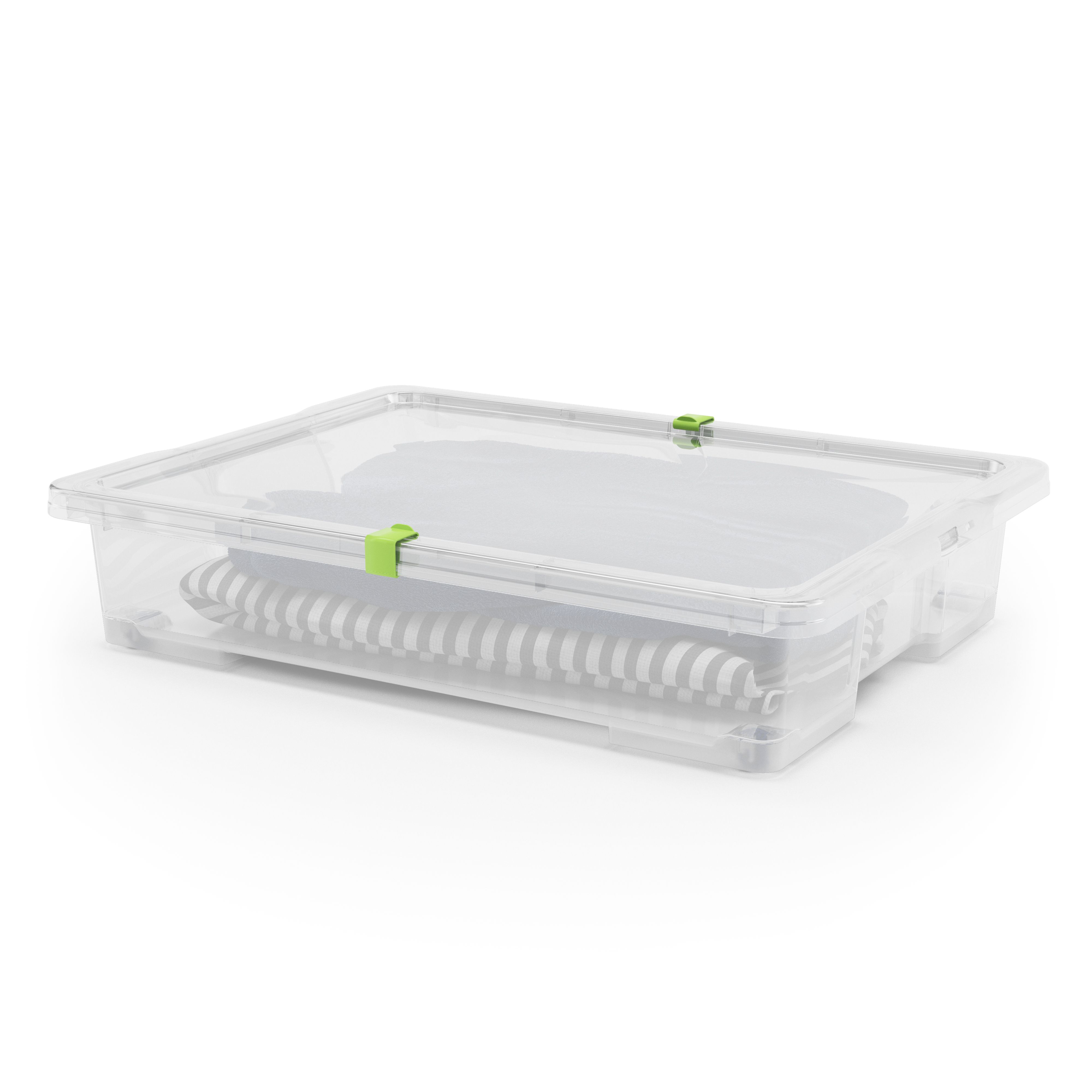 type A Clarity Transparent Under the Bed Storage Box with Lid, 50-L