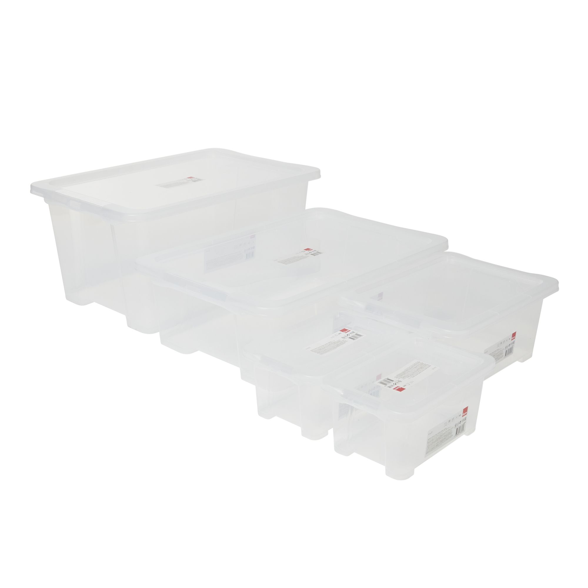 Form Kaze Transparent Plastic Stackable Storage box & Lid, Set of 5