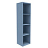 Form Konnect Blue Freestanding 4 shelf Cube Shelving unit, (H)1372mm (W)352mm
